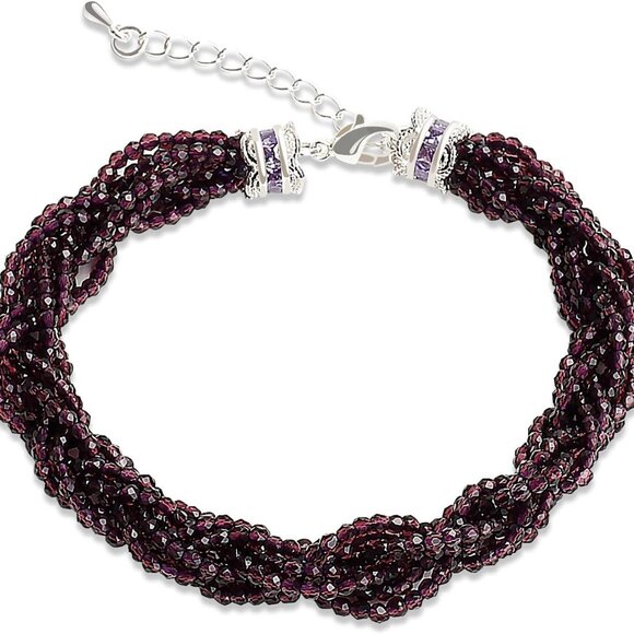 Jewelry - Trendy Purple Amethyst Charm Bracelet - Adjustable 7-10” Gift Idea for Friends